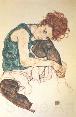 Egon Schiele Seated Woman with Bent Knee (nn03) Spain oil painting art